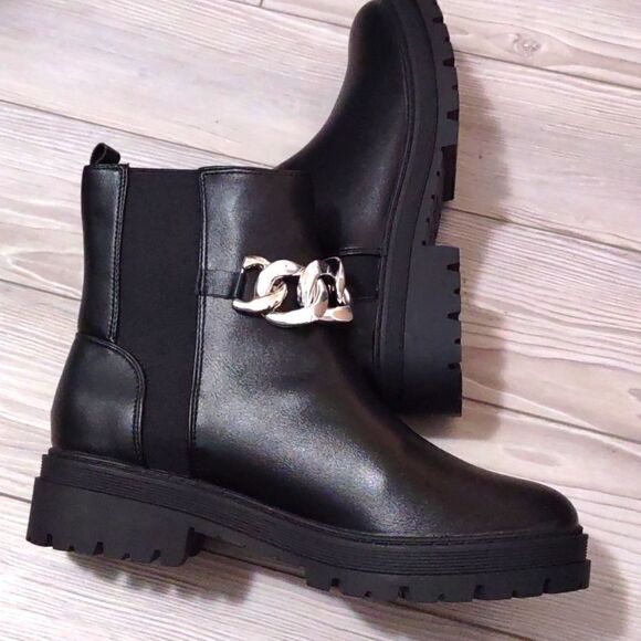 (C-2848) ZBY Womens Lug Sole Platform Ankle Boots Chelsea Sz 9.5 - Picture 8 of 9